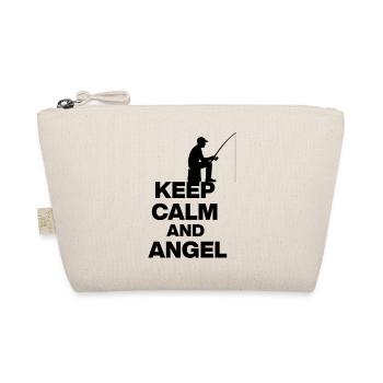 KEEP CALM AND ANGELN! ANGLER RUHE schwarz - Bio-Täschchen - Natur - Vorne