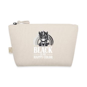 Unicorn Glow: Black Is My Happy Color - Organic Pouch - nature - Front