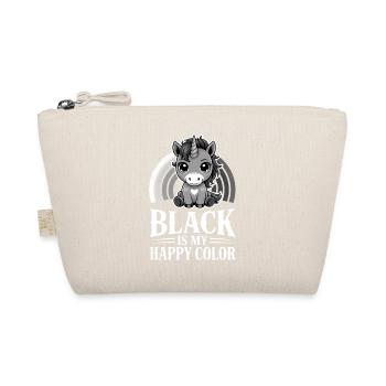 Unicorn Rainbow: Black Is My Happy Color - Organic Pouch - nature - Front