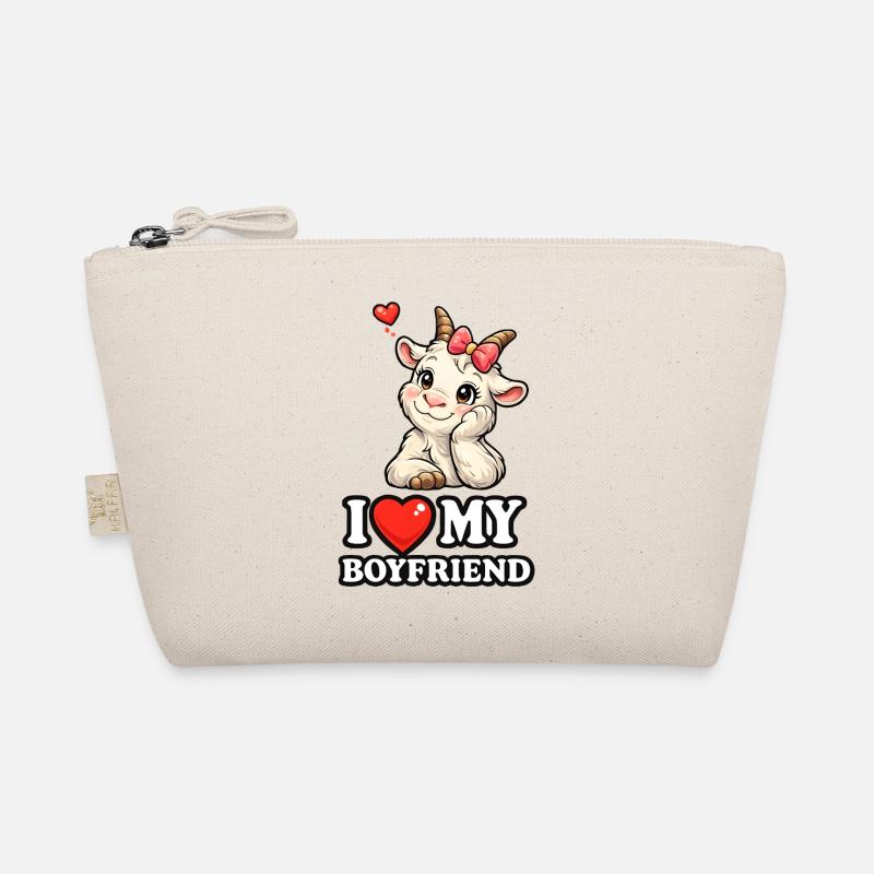 Graphique comique de la chèvre mignonne J’adore mon petit ami Trousse biologique