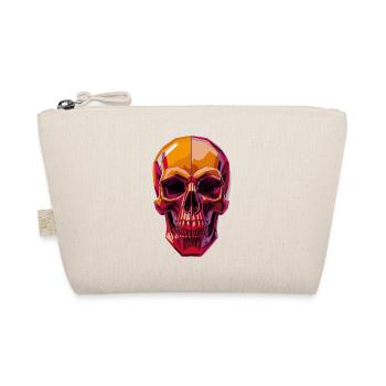 Polygon Skull – Geometric Skull Motif - Organic Pouch - nature - Front