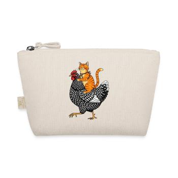 Cat Rides Chicken - Fun Farm Adventure - Organic Pouch - nature - Front