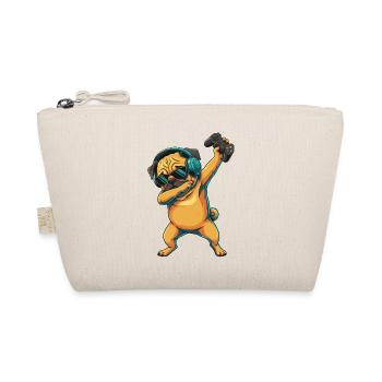 Gamer Pug Dog Playing Video Games Art - Organic Pouch - nature - Front