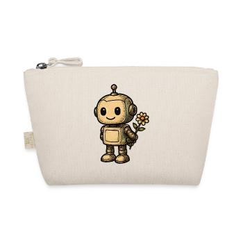 Robot with flower - Organic Pouch - nature - Front