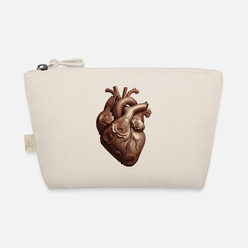 Cœur avec des roses dans le style sépia Trousse biologique