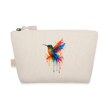 Kolibri-Pop-Art-Aquarell - Bio-Täschchen - Natur - Vorne