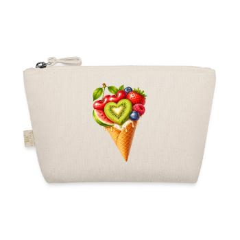 Früchte in Waffel Eistüte Illustration  - Organic Pouch - nature - Front