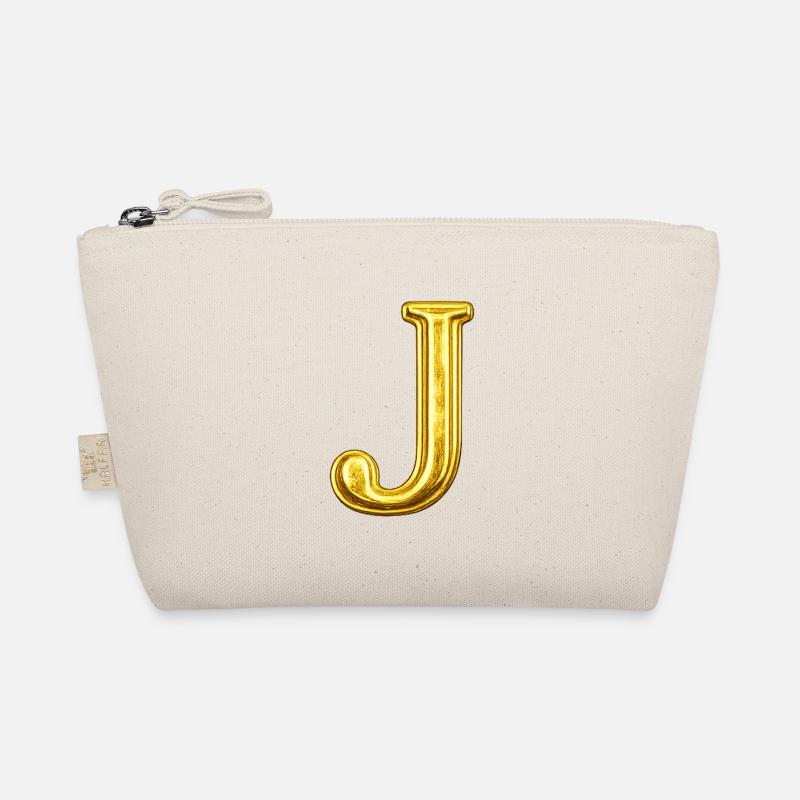 Golden J Letter Organic Pouch