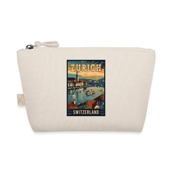 Visit Zurich in Switzerland - Vintage Travel Art - Organic Pouch - nature - Front