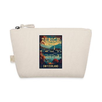 Explore Zurich in Switzerland Vintage Travel Art - Organic Pouch - nature - Front