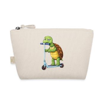 Süße Schildkröte Cartoon Roller Scooter Langweilig - Bio-Täschchen - Natur - Vorne