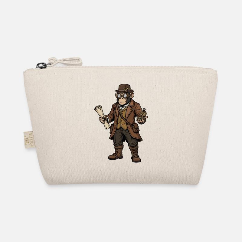 Monkey Explorer Steampunk Retro Adventure Organic Pouch