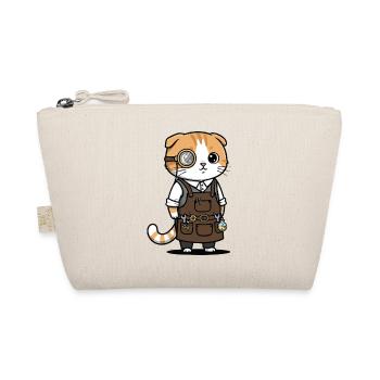 Scottish Fold Steampunk-Monokel-Erfinderkatze - Bio-Täschchen - Natur - Vorne
