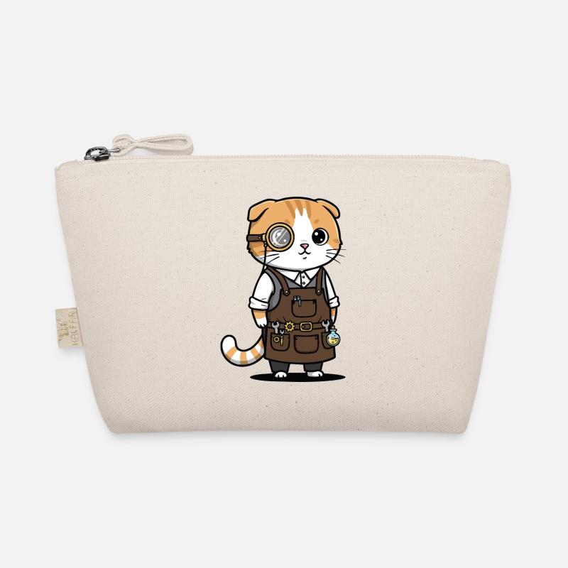 Scottish Fold Steampunk Monocle Inventor Cat Organic Pouch