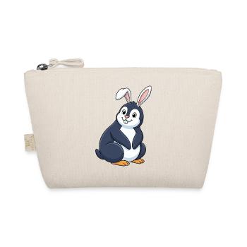 Süßer Pinguin Hase Fusion Cartoon Lustig Ostern - Bio-Täschchen - Natur - Vorne