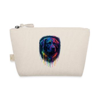 Labrador Pop Art Neon Farb-Splatterhund-Design - Bio-Täschchen - Natur - Vorne