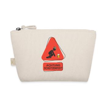 Achtung Schützenfest Lustiges Warnschild Design - Bio-Täschchen - Natur - Vorne