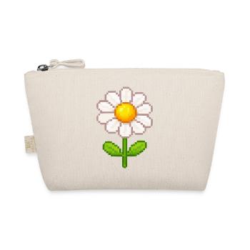 Pixelated Daisy Flower Illustration - Organic Pouch - nature - Front