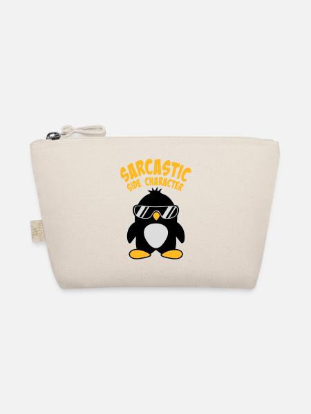 Penguin Sarcastic Side Character Sunglasses Logo - Organic Pouch - nature - Front
