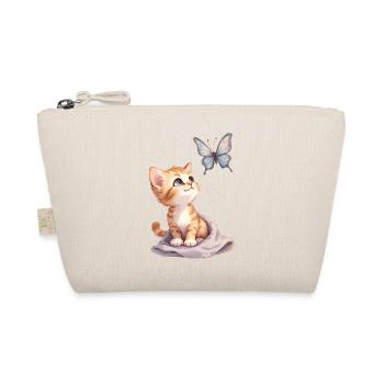 Kawaii Curious Chatten et Papillon 🐱🦋 - Trousse biologique - nature - Devant