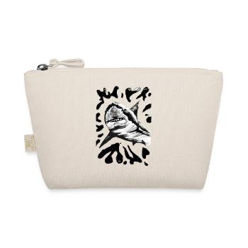 Black and White Shark Sketch Ink Art - Organic Pouch - nature - Front