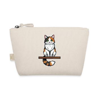 Chat Calico Mignon Assis Portrait Vintage - Trousse biologique - nature - Devant