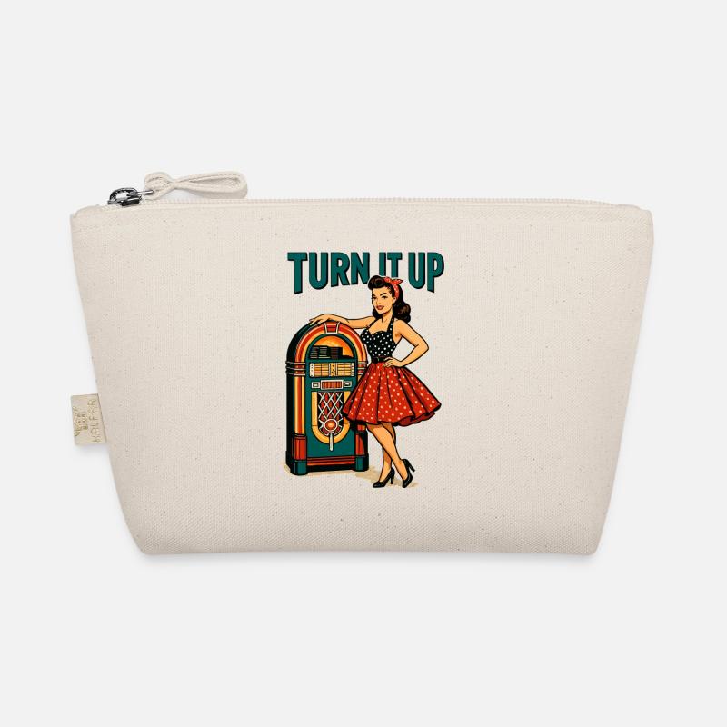 Rockabilly Pin-Up: Retro Jukebox Turn It Up Organic Pouch