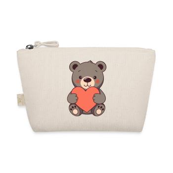 Cadeau d’ours avec un cœur rouge pour la fête des mères - Trousse biologique - nature - Devant