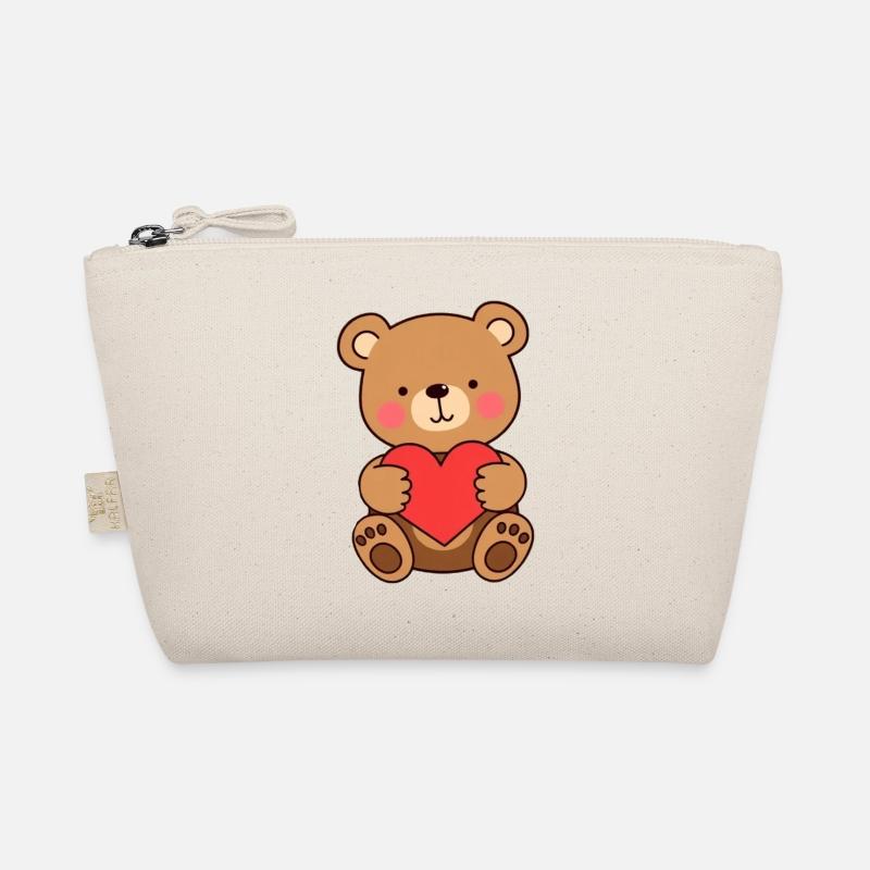 Bär mit rotem Herz Geschenk Mutter Muttertag Bio-Täschchen