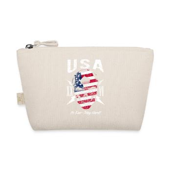 USA Fußball Fan Totenkopf Flagge - Bio-Täschchen - Natur - Vorne