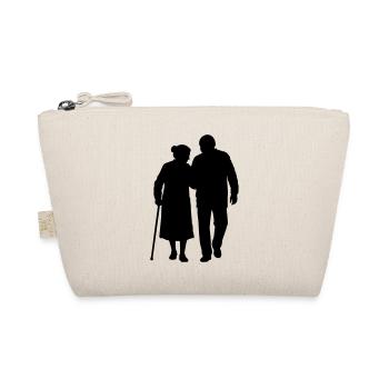 Großeltern Enkelkind Silhouette Spazieren Familie - Bio-Täschchen - Natur - Vorne