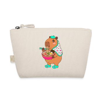 Adorable Capybara eating Ramen –Cute Japanese Gift - Organic Pouch - nature - Front