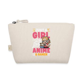 Girl Loves Anime Ramen Gamer Cat - Organic Pouch - nature - Front