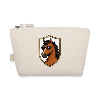 Stallion with Sunglasses Shield - Organic Pouch - nature - Front