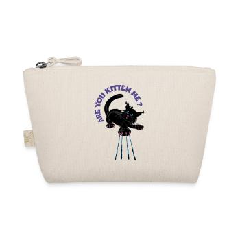 Are You Kitten Me? Playful Black Cat - Organic Pouch - nature - Front