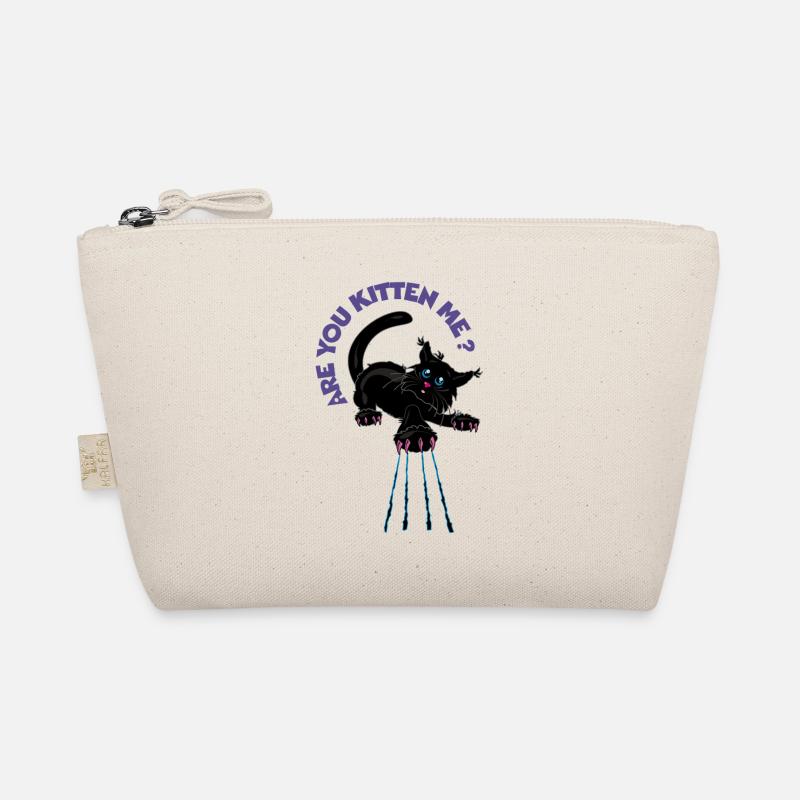 Are You Kitten Me? Playful Black Cat Organic Pouch