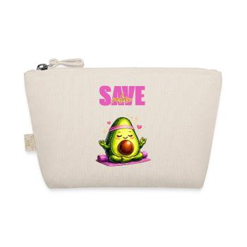 Avocado im Yoga-Flow auf Matte - Bio-Täschchen - Natur - Vorne
