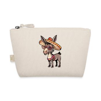 Donkey Funny Sombrero - Organic Pouch - nature - Front
