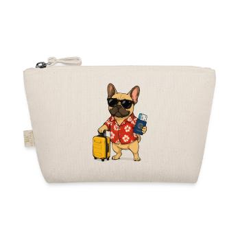 Hawaiian Bulldog with Travel Suitcase - Organic Pouch - nature - Front