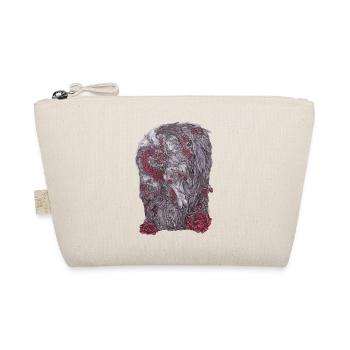 Statue d’ange dragon rose avec des roses Fanatsy Goth - Trousse biologique - nature - Devant