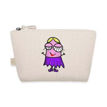 Fille aux vêtements violets et au visage satisfait - Trousse biologique - nature - Devant