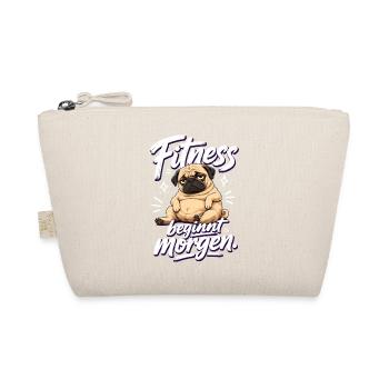 Fitness beginnt morgen Mops Lustiger Spruch - Bio-Täschchen - Natur - Vorne
