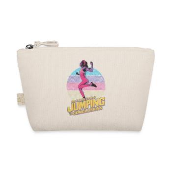 Funny 80s Fitness Overthinking T-Shirt - Jumping - Organic Pouch - nature - Front