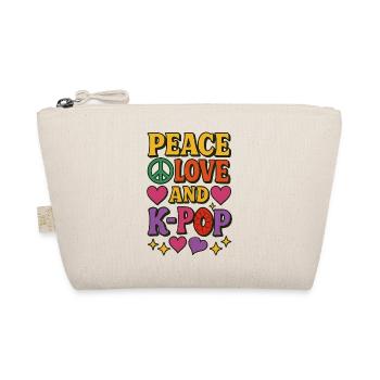 Peace Love K-Pop Retro Tee - Organic Pouch - nature - Front