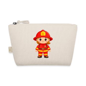 Comic boy as firefighter in uniform & helmet - Organic Pouch - nature - Front