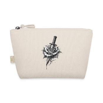 Rose With Dagger Gothic Graphic - Organic Pouch - nature - Front
