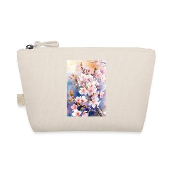Aquarellfarben pastellfarbene Kirschblüten - Bio-Täschchen - Natur - Vorne