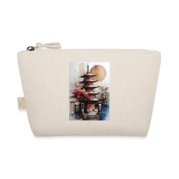 Zen-Sonne-Aquarellpagode - Bio-Täschchen - Natur - Vorne