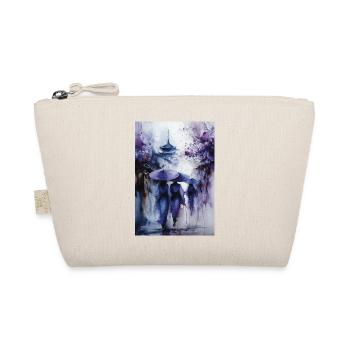 Blue Umbrellas in Purple Rain - Organic Pouch - nature - Front