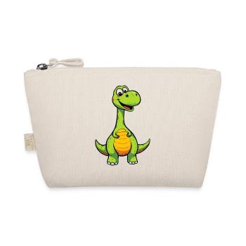 Cheerful dinosaur with orange belly - Organic Pouch - nature - Front